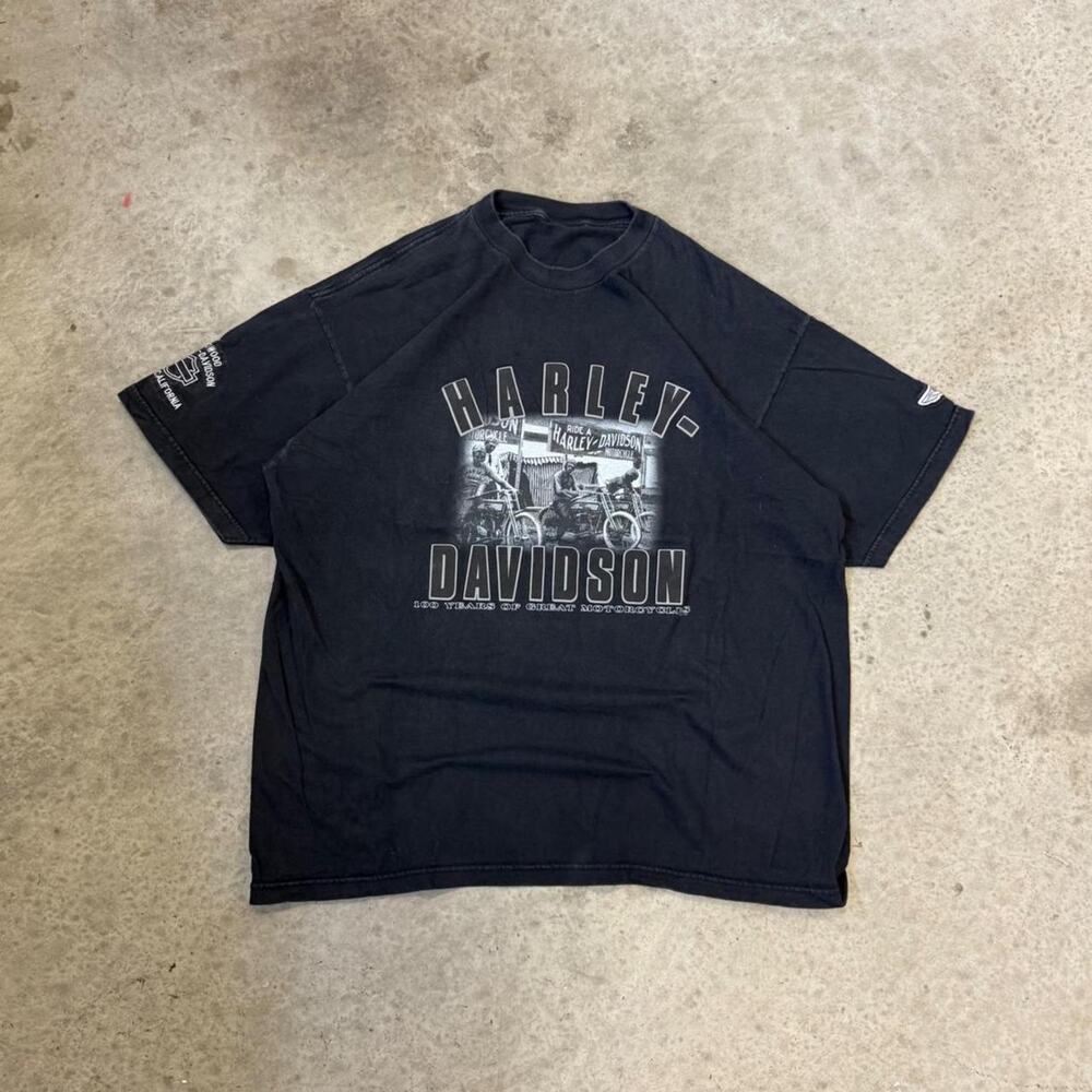 Y2K Black Harley Davidson Graphic T-shirt